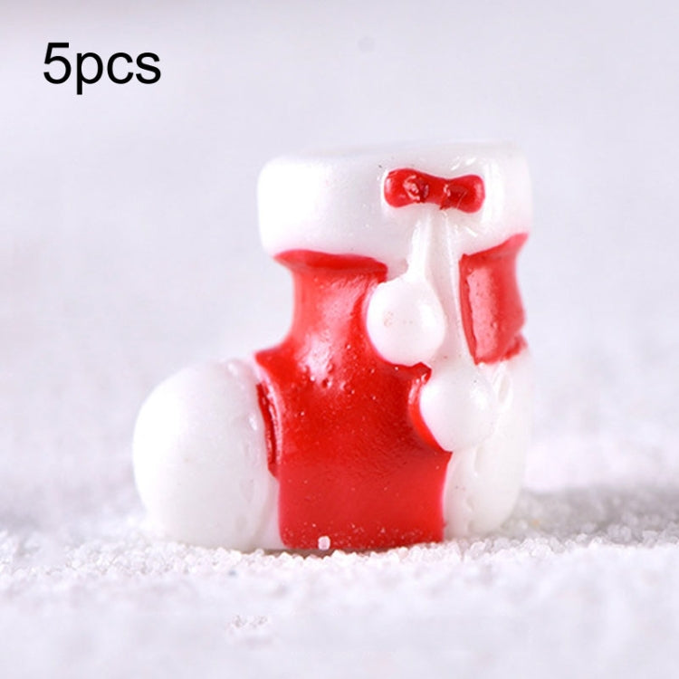 5pcs Christmas Decoration Accessories Micro Landscape Christmas Gift Resin Small Ornament