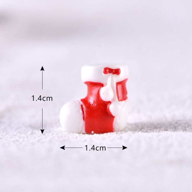 5pcs Christmas Decoration Accessories Micro Landscape Christmas Gift Resin Small Ornament, Style: Socks No.7-Reluova