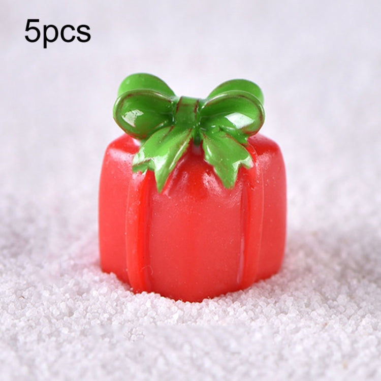 5pcs Christmas Decoration Accessories Micro Landscape Christmas Gift Resin Small Ornament