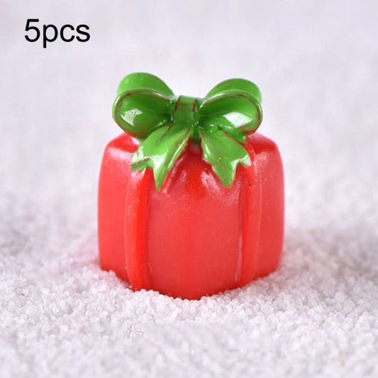 5pcs Christmas Decoration Accessories Micro Landscape Christmas Gift Resin Small Ornament, Style: Gift Package No.13-Reluova