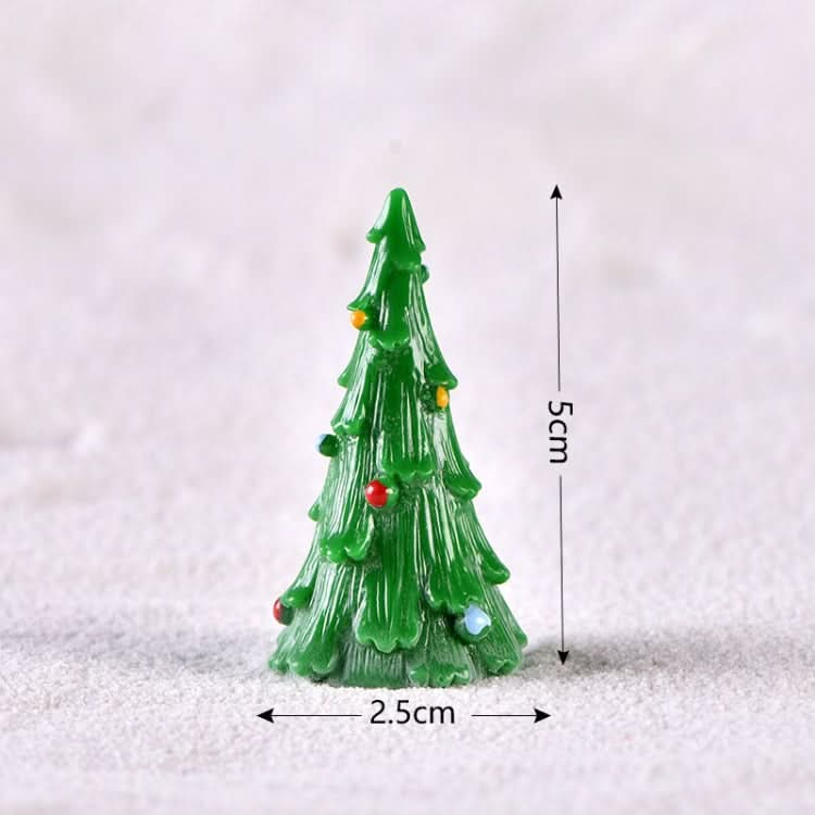 5pcs Christmas Decoration Accessories Micro Landscape Christmas Gift Resin Small Ornament, Style: Christmas Tree No.8-Reluova