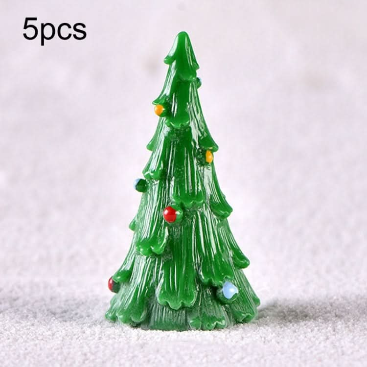 5pcs Christmas Decoration Accessories Micro Landscape Christmas Gift Resin Small Ornament, Style: Christmas Tree No.8-Reluova