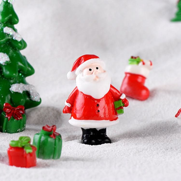 5pcs Christmas Decoration Accessories Micro Landscape Christmas Gift Resin Small Ornament, Style: Christmas Snowman No.12-Reluova