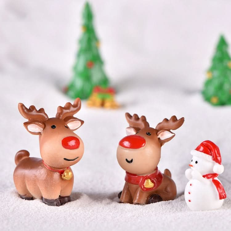 5pcs Christmas Decoration Accessories Micro Landscape Christmas Gift Resin Small Ornament, Style: Santa Claus No.6-Reluova