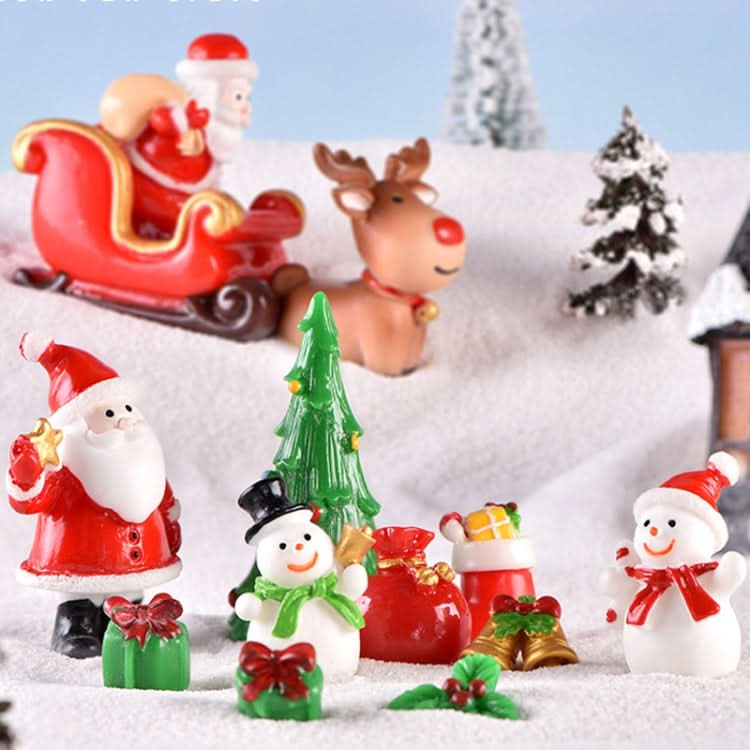 5pcs Christmas Decoration Accessories Micro Landscape Christmas Gift Resin Small Ornament, Style: Santa No.3-Reluova