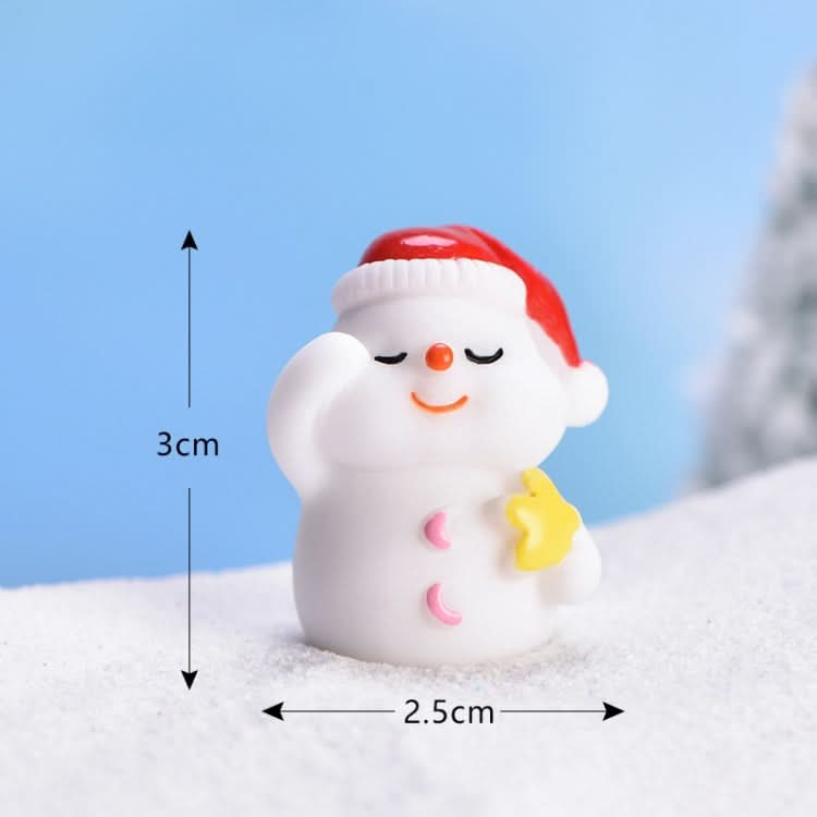 5pcs Christmas Cute Micro Landscape DIY Bonsai Decoration Snowscape Ornament, Style: No.1 Star Snowman-Reluova