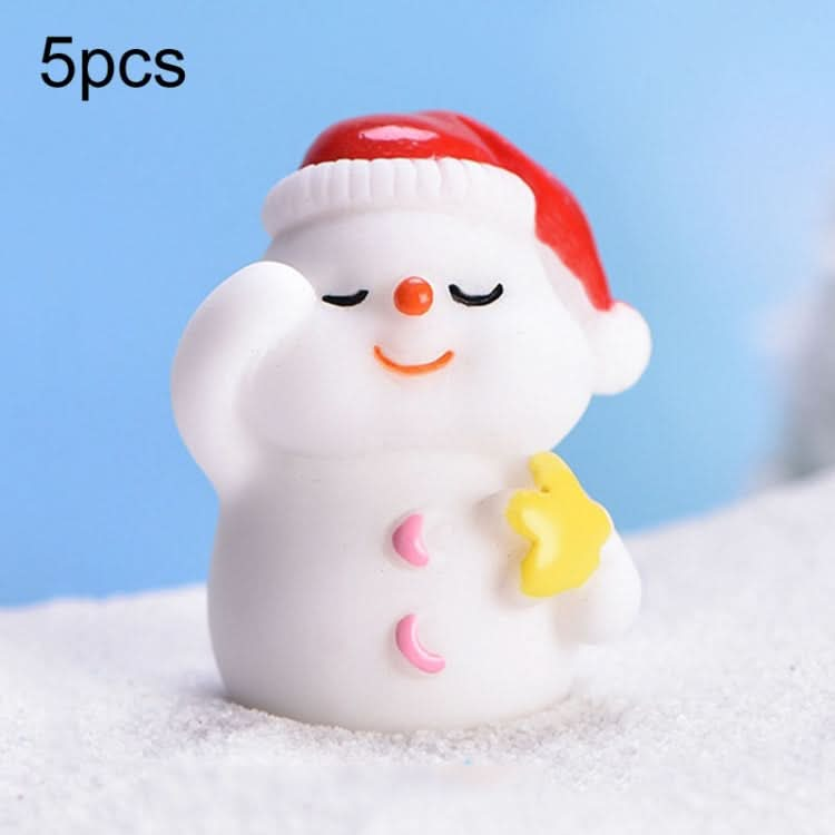 5pcs Christmas Cute Micro Landscape DIY Bonsai Decoration Snowscape Ornament, Style: No.1 Star Snowman-Reluova