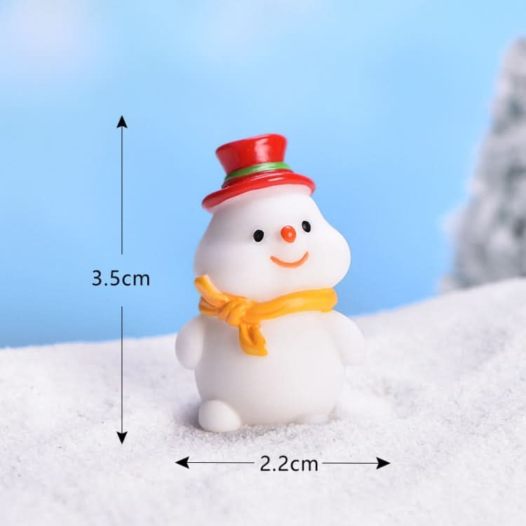 5pcs Christmas Cute Micro Landscape DIY Bonsai Decoration Snowscape Ornament, Style: No.7 Yellow Scarf Snowman-Reluova