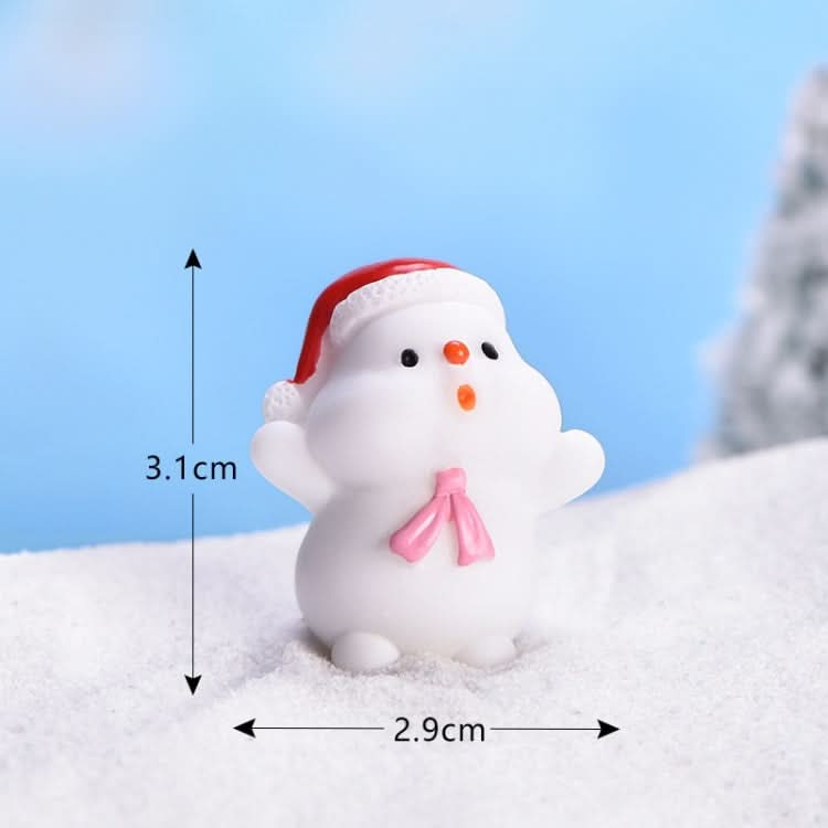 5pcs Christmas Cute Micro Landscape DIY Bonsai Decoration Snowscape Ornament, Style: No.12 Pink Collar Snowman-Reluova