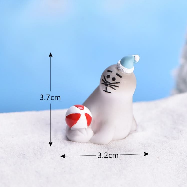 5pcs Christmas Cute Micro Landscape DIY Bonsai Decoration Snowscape Ornament, Style: No.17 Sea Lion-Reluova