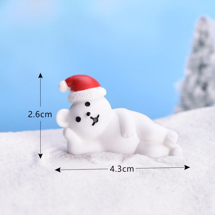 5pcs Christmas Cute Micro Landscape DIY Bonsai Decoration Snowscape Ornament, Style: No.18 Lying Bear-Reluova