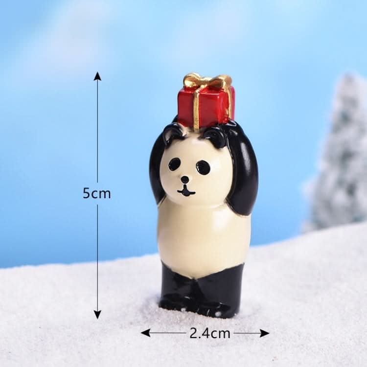 5pcs Christmas Cute Micro Landscape DIY Bonsai Decoration Snowscape Ornament, Style: No.20 Gift Box Panda-Reluova