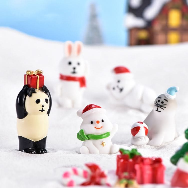 5pcs Christmas Cute Micro Landscape DIY Bonsai Decoration Snowscape Ornament, Style: No.12 Pink Collar Snowman-Reluova