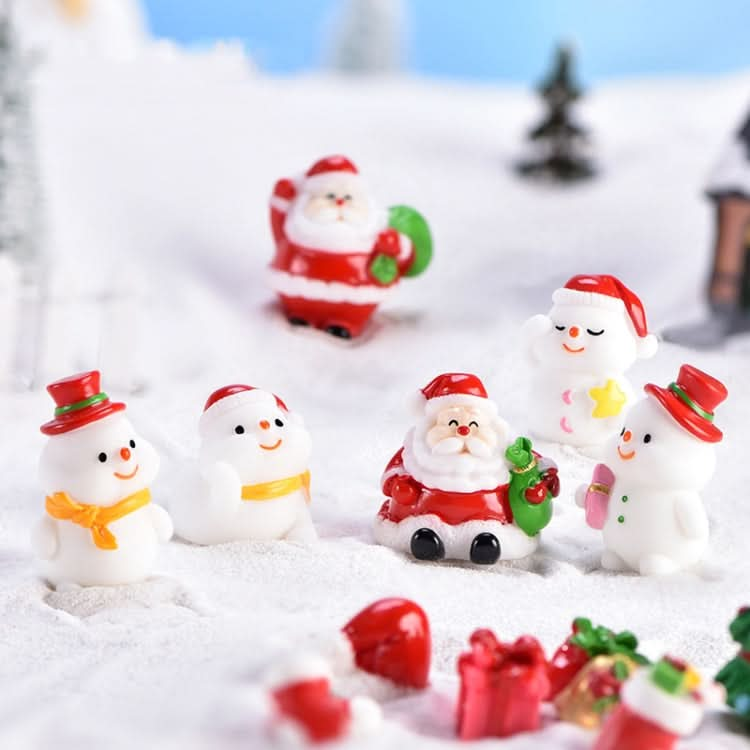 5pcs Christmas Cute Micro Landscape DIY Bonsai Decoration Snowscape Ornament, Style: No.7 Yellow Scarf Snowman-Reluova