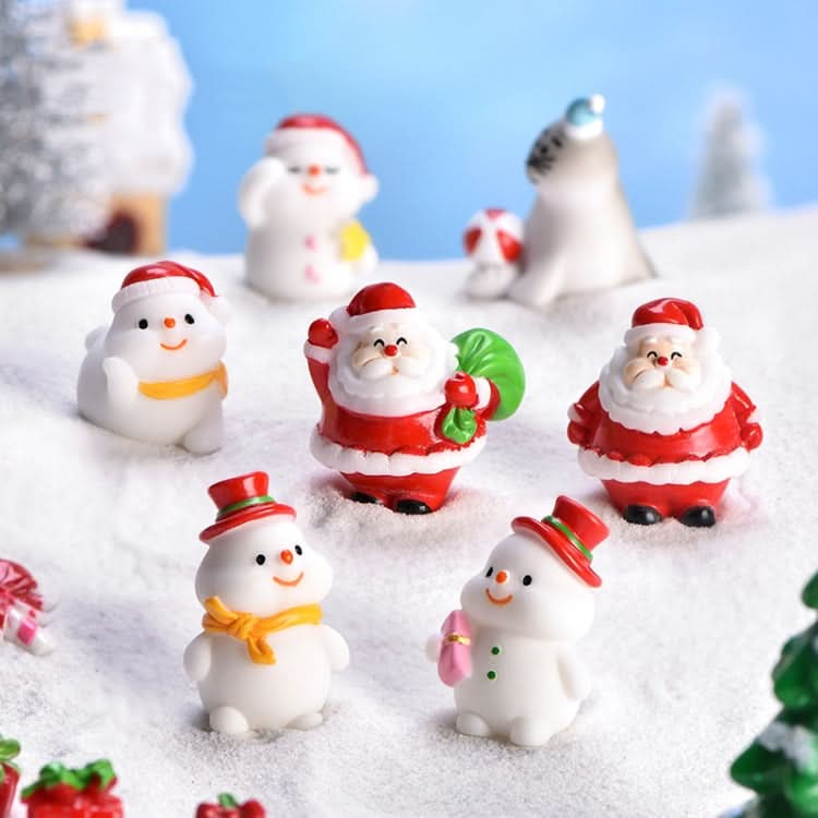 5pcs Christmas Cute Micro Landscape DIY Bonsai Decoration Snowscape Ornament, Style: No.21 Lying Pork-Reluova