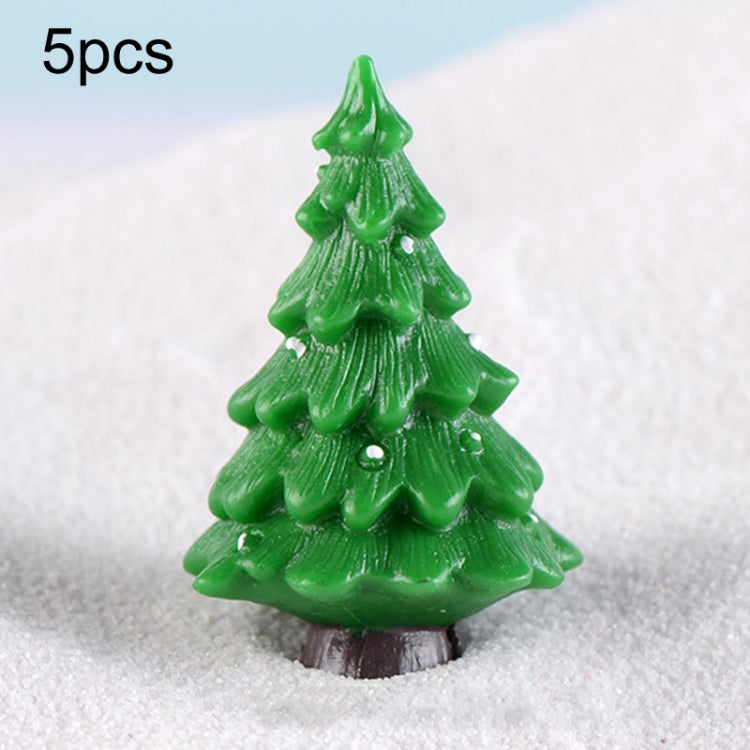 5pcs Simulation Christmas Tree Decoration Christmas Gifts Micro Landscape Snow Ornament