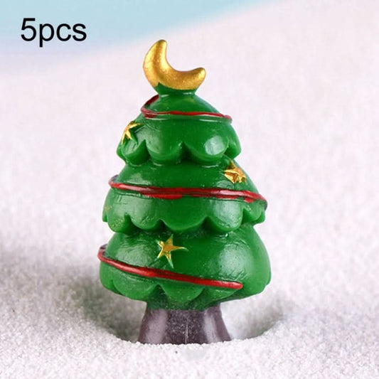 5pcs Simulation Christmas Tree Decoration Christmas Gifts Micro Landscape Snow Ornament, Style: No.5-Reluova