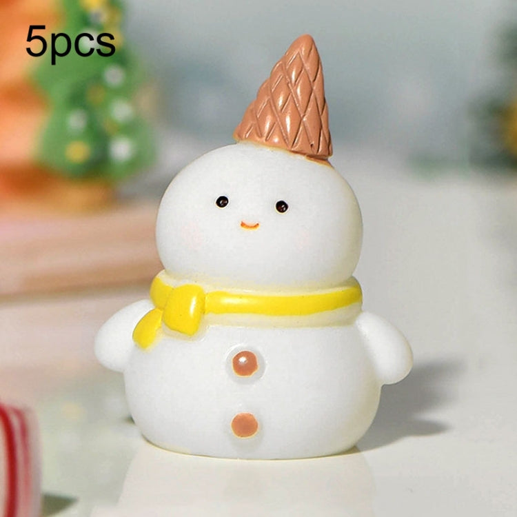 5pcs Christmas Micro Landscape Snowscape Decoration Accessories Christmas Resin Ornament