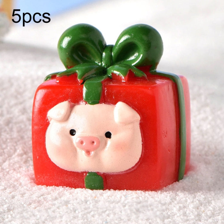 5pcs Christmas Micro Landscape Snowscape Decoration Accessories Christmas Resin Ornament