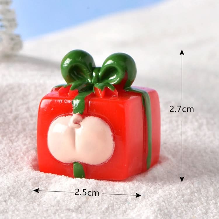 5pcs Christmas Micro Landscape Snowscape Decoration Accessories Christmas Resin Ornament, Style: No.10 Ass Red Green Gift Box-Reluova