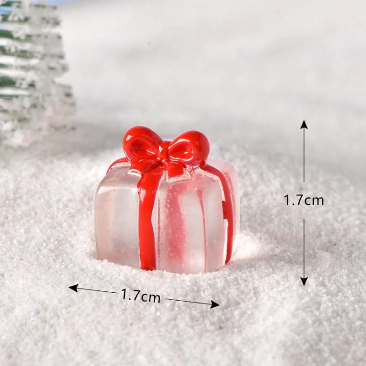 5pcs Christmas Micro Landscape Snowscape Decoration Accessories Christmas Resin Ornament, Style: No.14 Transparent Gift Box Red-Reluova