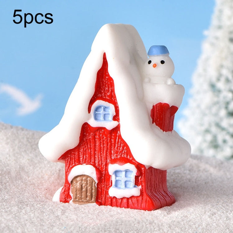 5pcs Christmas Micro Landscape Snowscape Decoration Accessories Christmas Resin Ornament