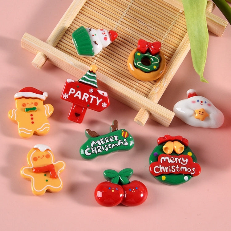 10pcs Christmas Mobile Phone Case Refrigerator Magnet Resin Accessories DIY Material