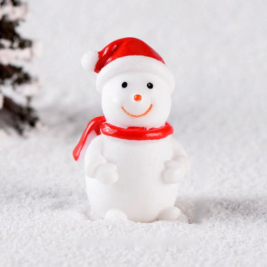 4pcs Christmas Micro Landscape Decorations Resin Craft Gifts Home Decoration Ornaments, Spec: Snowman No.2-Reluova