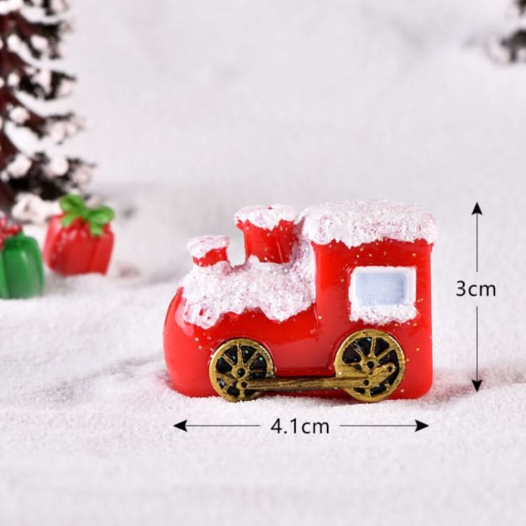 4pcs Christmas Micro Landscape Decorations Resin Craft Gifts Home Decoration Ornaments, Spec: Train Head-Reluova