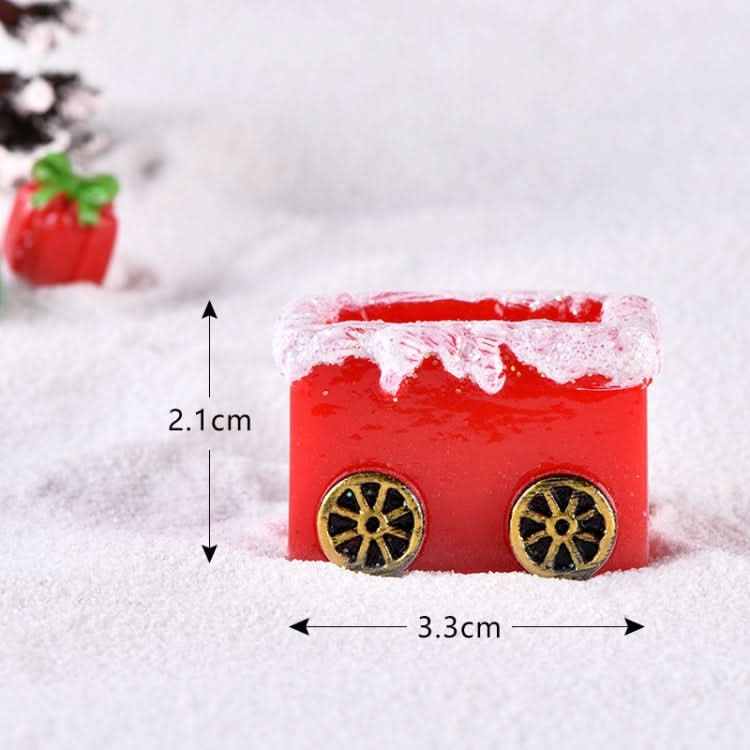 4pcs Christmas Micro Landscape Decorations Resin Craft Gifts Home Decoration Ornaments, Spec: Train Cabin-Reluova