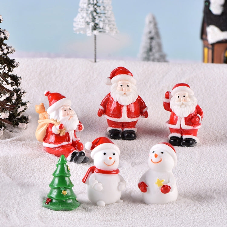 4pcs Christmas Micro Landscape Decorations Resin Craft Gifts Home Decoration Ornaments