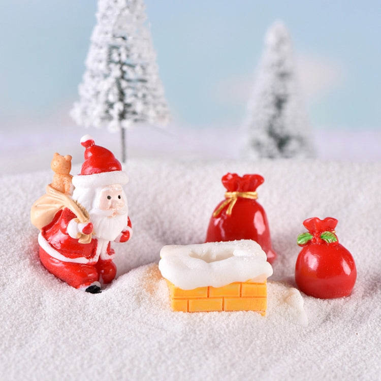 4pcs Christmas Micro Landscape Decorations Resin Craft Gifts Home Decoration Ornaments