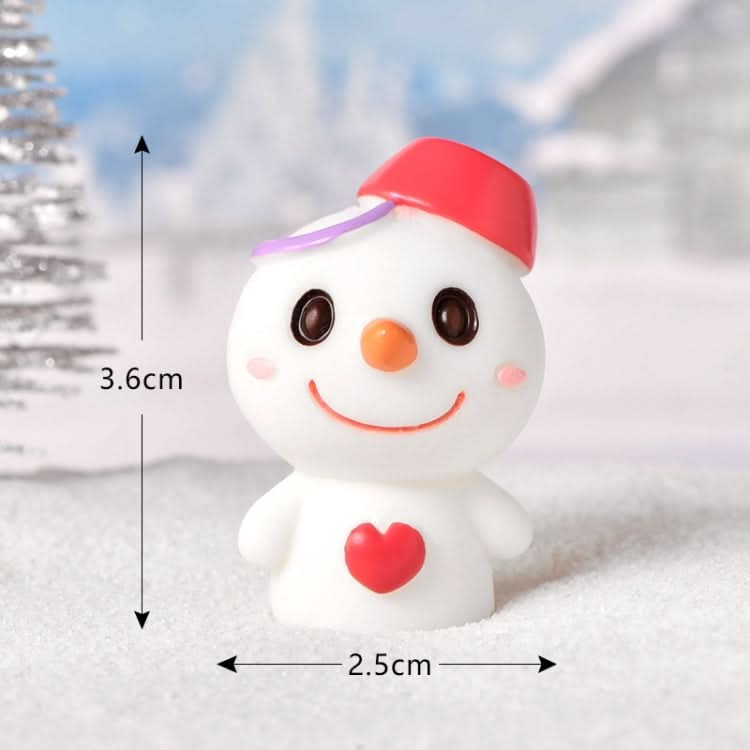 3pcs Christmas Lovely Micro Landscape Snow Ornament Decorative Accessories, Style: No.1 Smile Love-Reluova