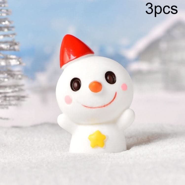 3pcs Christmas Lovely Micro Landscape Snow Ornament Decorative Accessories, Style: No.2 Smile Star-Reluova