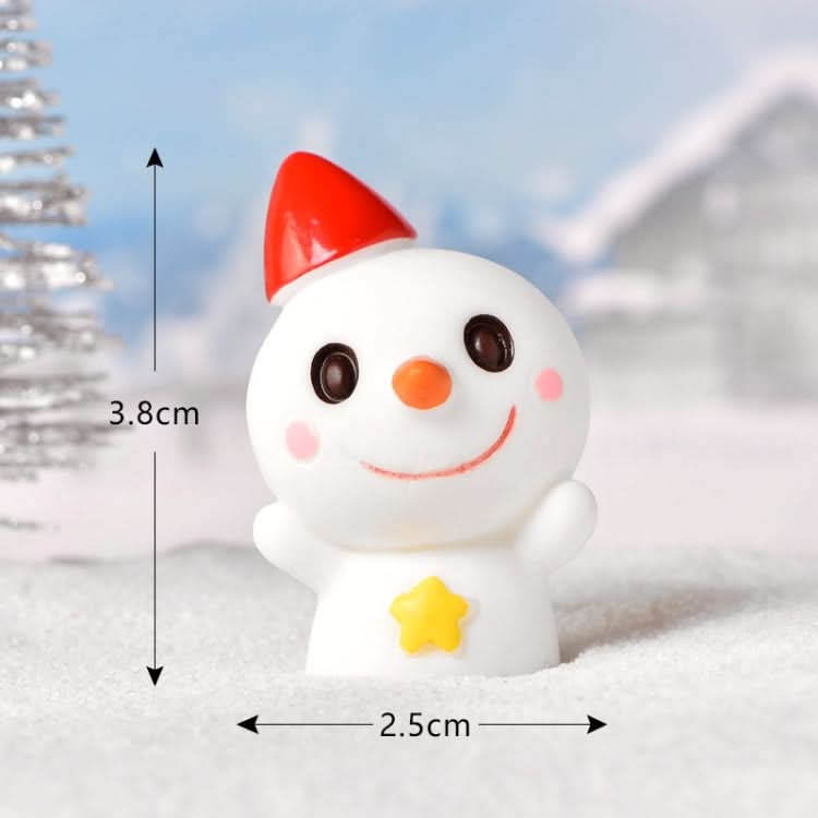 3pcs Christmas Lovely Micro Landscape Snow Ornament Decorative Accessories, Style: No.2 Smile Star-Reluova