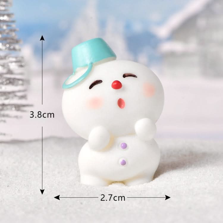 3pcs Christmas Lovely Micro Landscape Snow Ornament Decorative Accessories, Style: No.6 Happy Snowman-Reluova