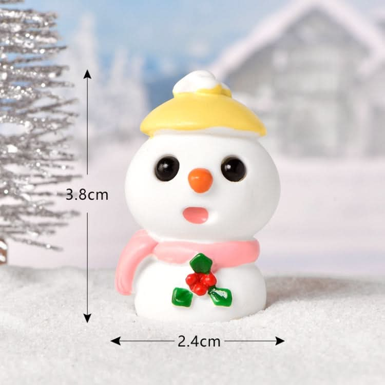 3pcs Christmas Lovely Micro Landscape Snow Ornament Decorative Accessories, Style: No.7 Big Eye Snowman Yellow-Reluova