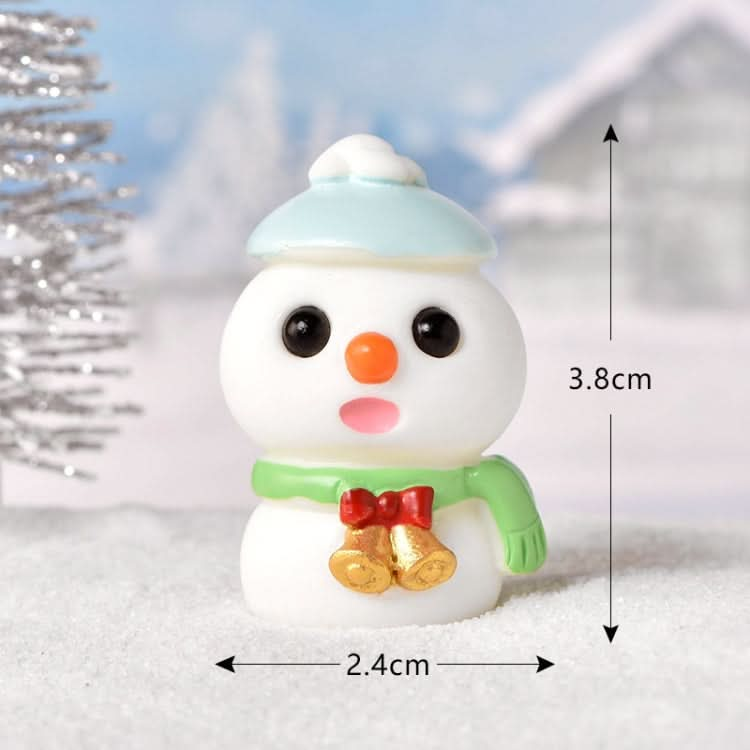 3pcs Christmas Lovely Micro Landscape Snow Ornament Decorative Accessories, Style: No.8 Big Eye Snowman Blue-Reluova