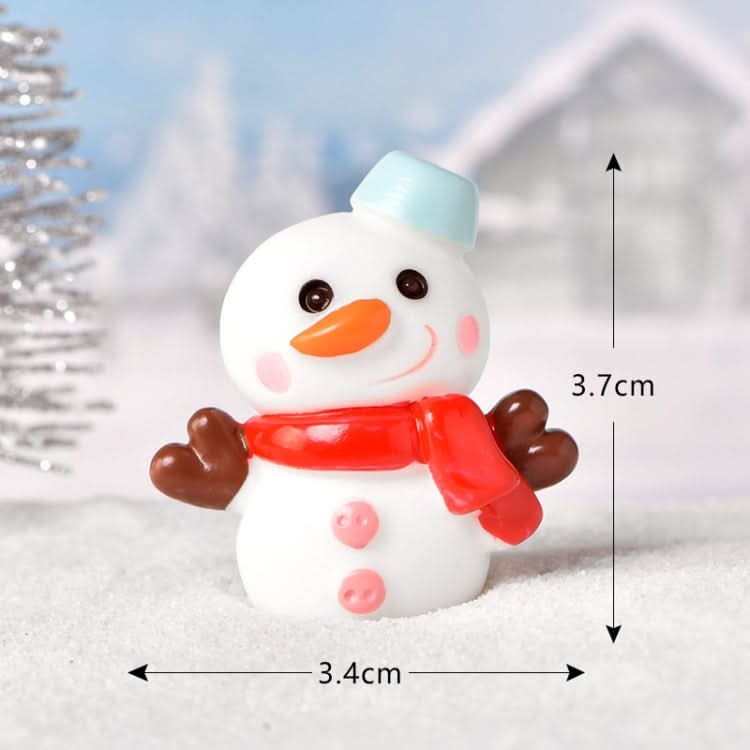 3pcs Christmas Lovely Micro Landscape Snow Ornament Decorative Accessories, Style: No.9 Long Nose Snowman Blue-Reluova