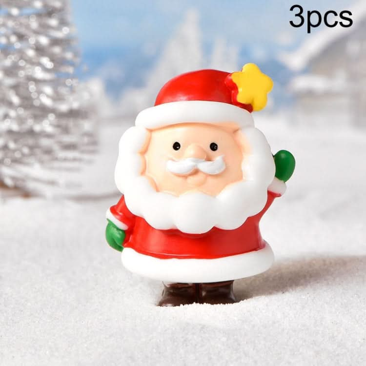 3pcs Christmas Lovely Micro Landscape Snow Ornament Decorative Accessories, Style: No.11 Waving Elderly-Reluova