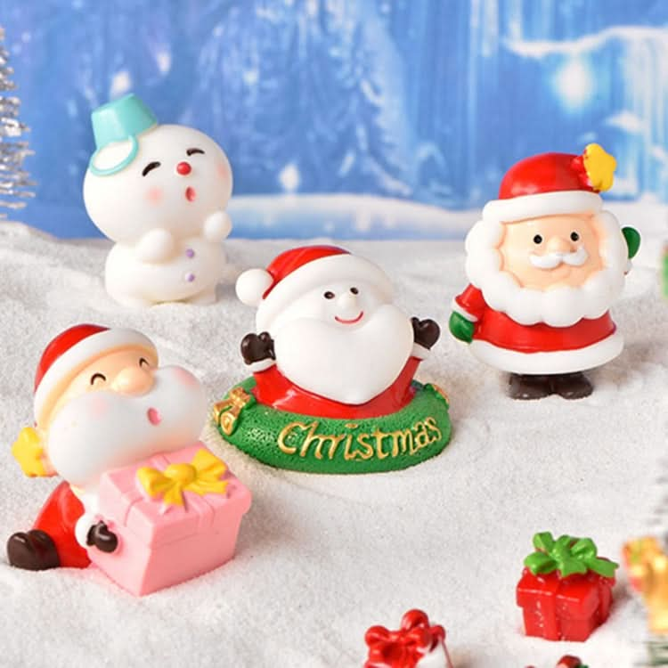 3pcs Christmas Lovely Micro Landscape Snow Ornament Decorative Accessories, Style: No.10 Long Nose Snowman Red-Reluova