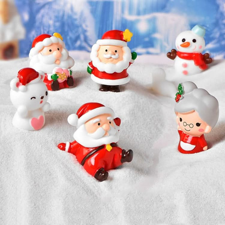 3pcs Christmas Lovely Micro Landscape Snow Ornament Decorative Accessories, Style: No.12 Waving Grandma-Reluova