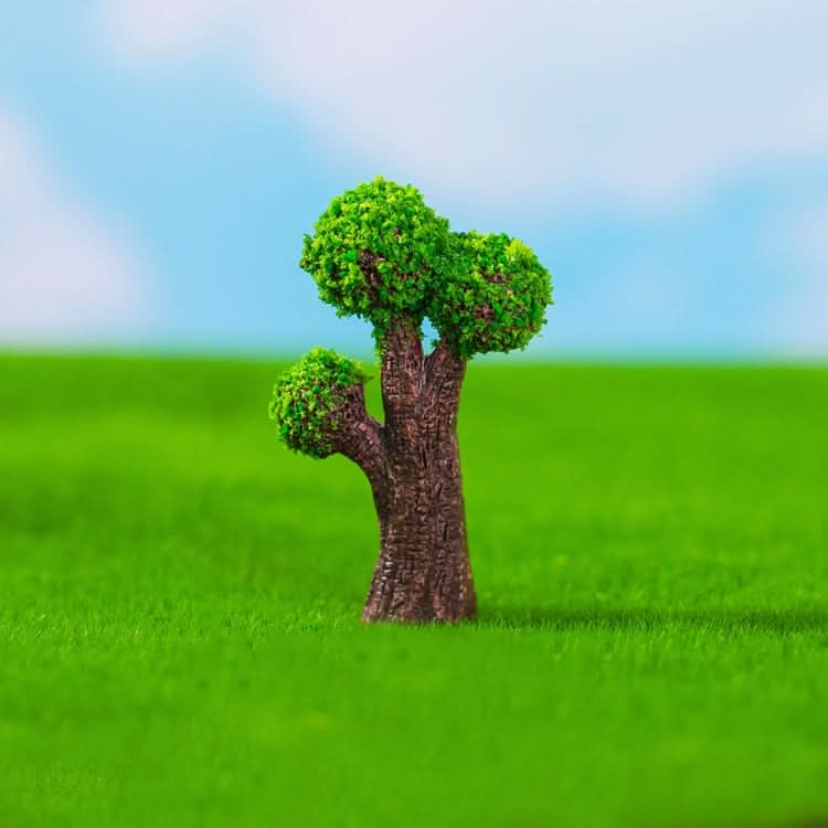 5pcs Micro-Landscape Simulated Green Trees Flowers DIY Gardening Ecological Ornaments, Style: No. 3 Triple Tree-Reluova