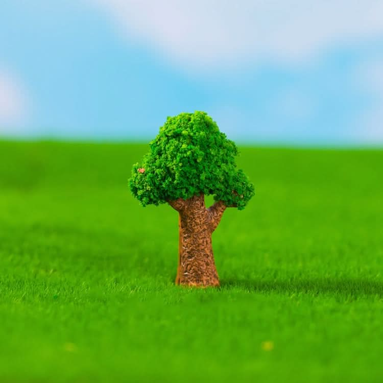 5pcs Micro-Landscape Simulated Green Trees Flowers DIY Gardening Ecological Ornaments, Style: No. 5 Fat Tree-Reluova