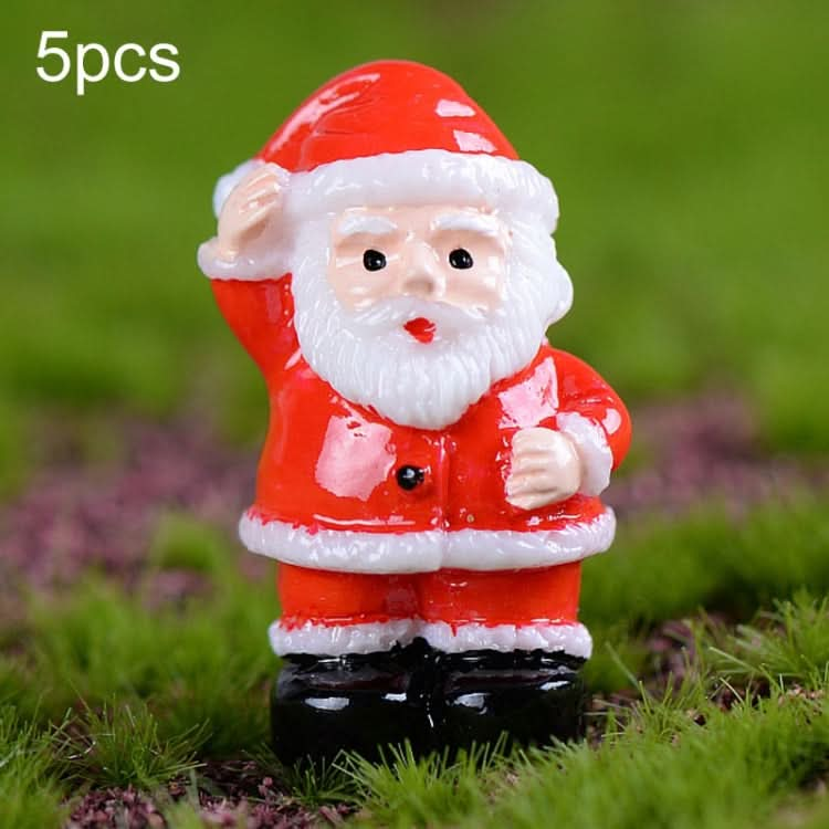 5pcs Christmas Decorations Resin Crafts Gifts Home Decorations Small Ornaments, Style: No.1 Santa Claus-Reluova