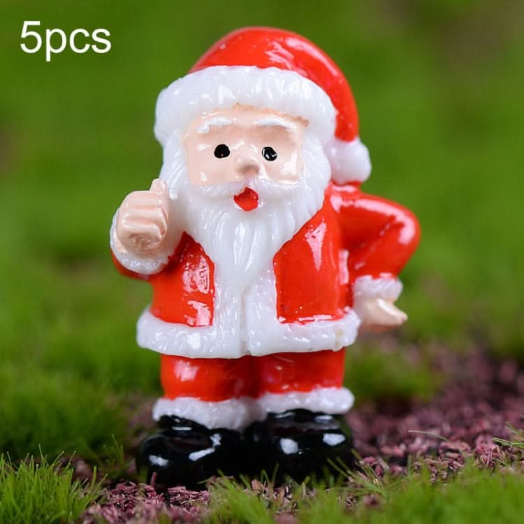 5pcs Christmas Decorations Resin Crafts Gifts Home Decorations Small Ornaments, Style: No.2 Santa Claus-Reluova