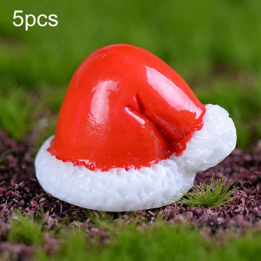 5pcs Christmas Decorations Resin Crafts Gifts Home Decorations Small Ornaments, Style: Hat-Reluova