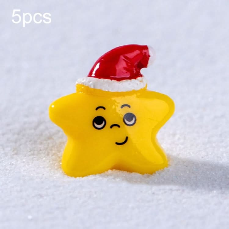 5pcs Christmas Decorations Resin Crafts Gifts Home Decorations Small Ornaments, Style: Star-Reluova