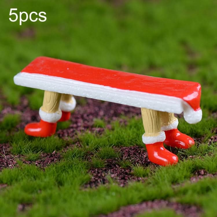 5pcs Christmas Decorations Resin Crafts Gifts Home Decorations Small Ornaments, Style: Bench-Reluova