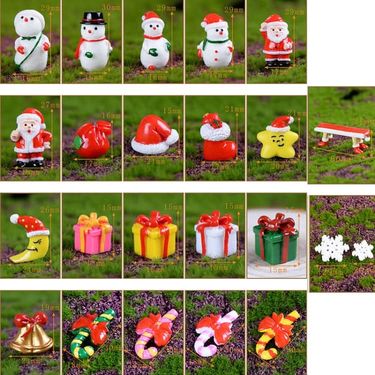 5pcs Christmas Decorations Resin Crafts Gifts Home Decorations Small Ornaments, Style: No.1 Santa Claus-Reluova